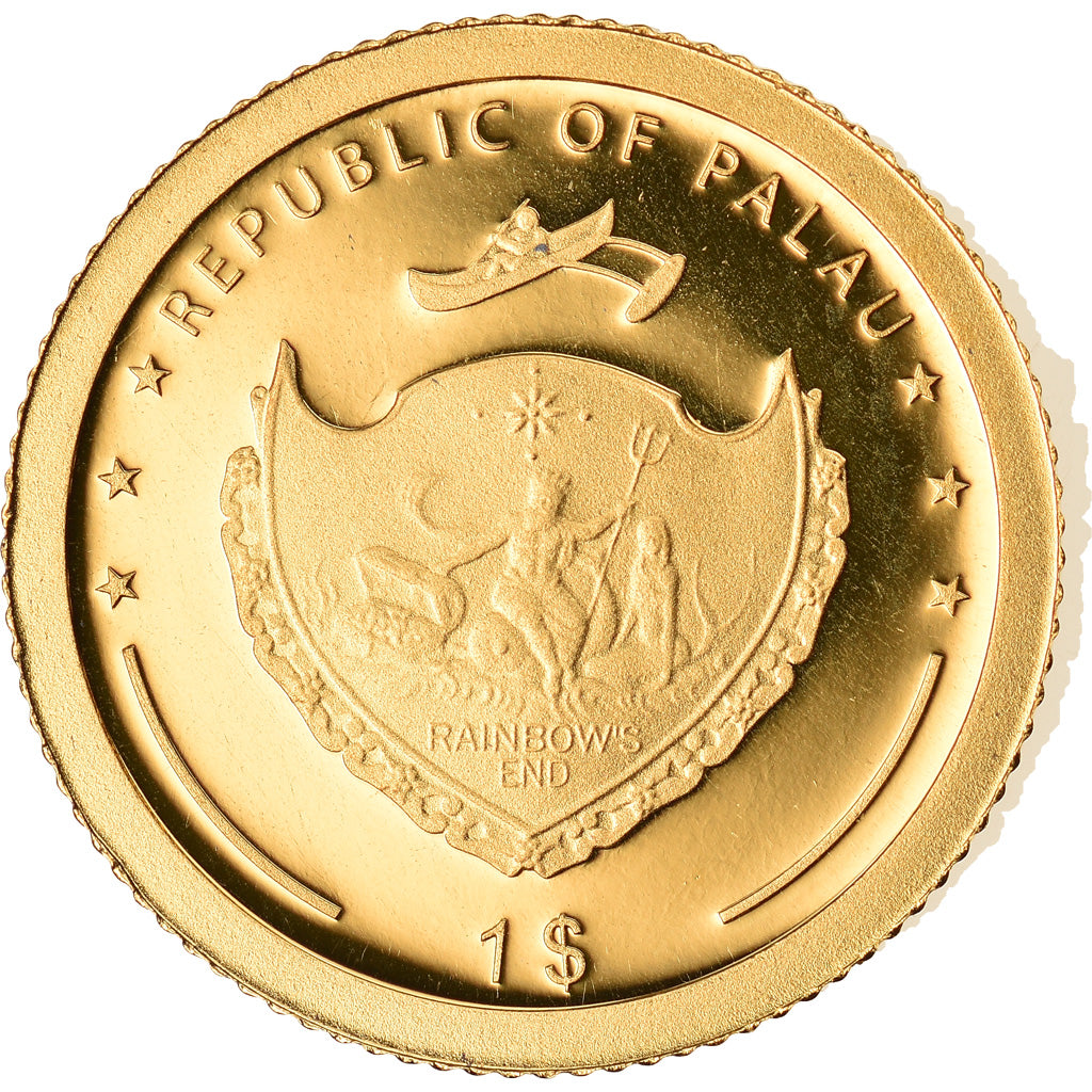 Coin, Palau, The Historic Meeting, Dollar, 2013, MS(65-70), Gold