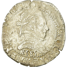 Moneta, Francja, Henri III, Demi Franc, 1585, Bordeaux, VF(30-35), Srebro
