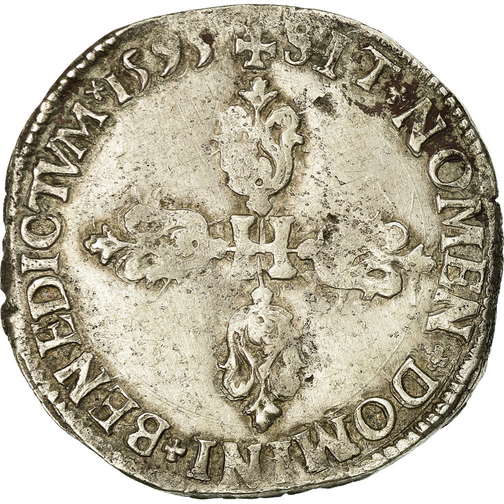 Coin, France, Demi Franc, 1595, Bordeaux, VF(30-35), Silver, Sombart:4748