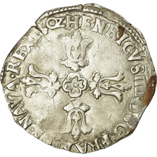 Moeda, França, Henri IV, 1/4 Ecu, 1602, Bordeaux, EF(40-45), Prata