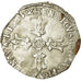 Moeda, França, Henri IV, 1/4 Ecu, 1602, Bordeaux, EF(40-45), Prata