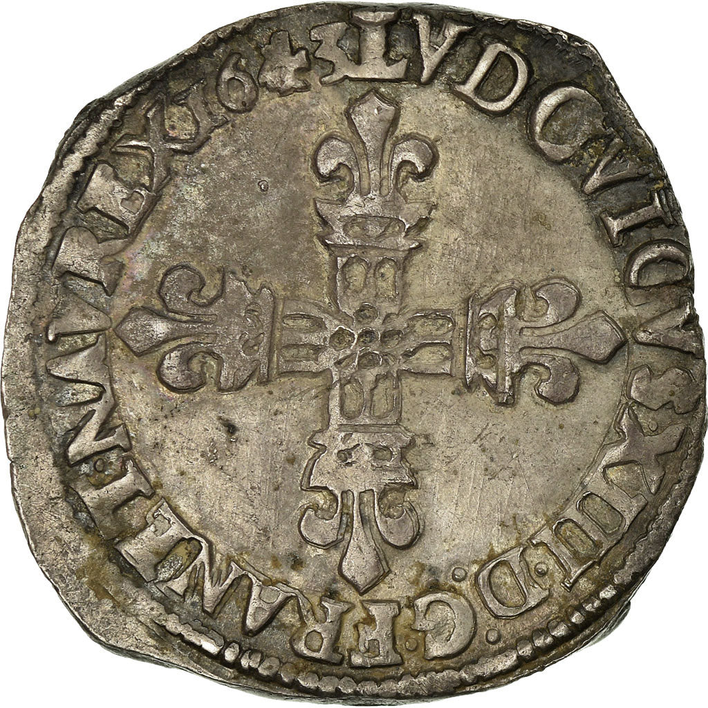 Monnaie, France, Louis XIII, 1/4 Écu à la croix, 1/4 Ecu, 1643, Bordeaux, TTB