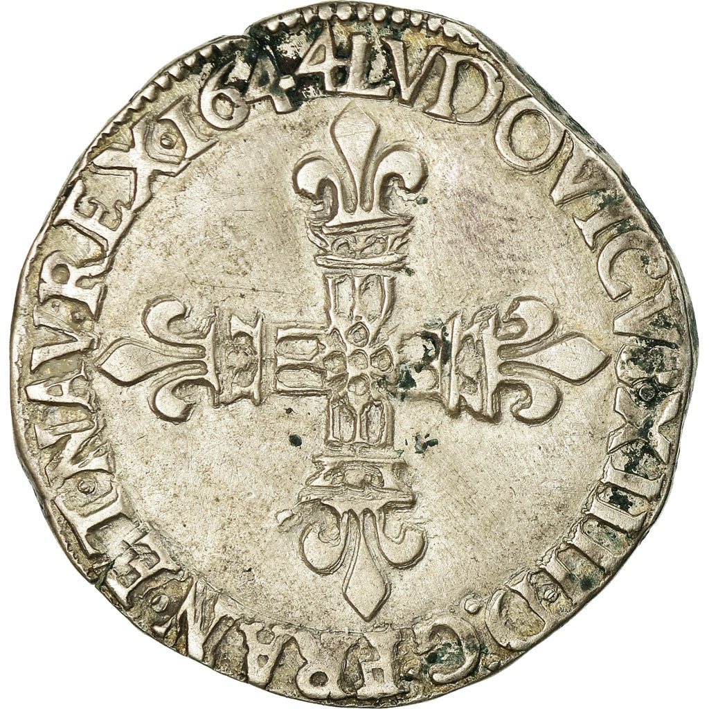 Münze, Frankreich, Louis XIV, 1/4 Écu, frappé au marteau, 1/4 Ecu, 1644