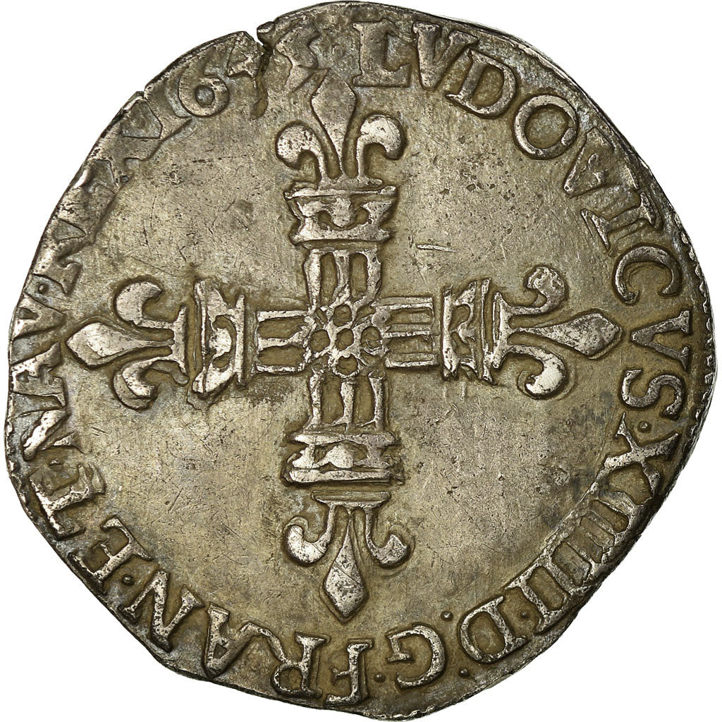Moeda, França, Louis XIV, 1/4 Écu, frappé au marteau, 1/4 Ecu, 1645