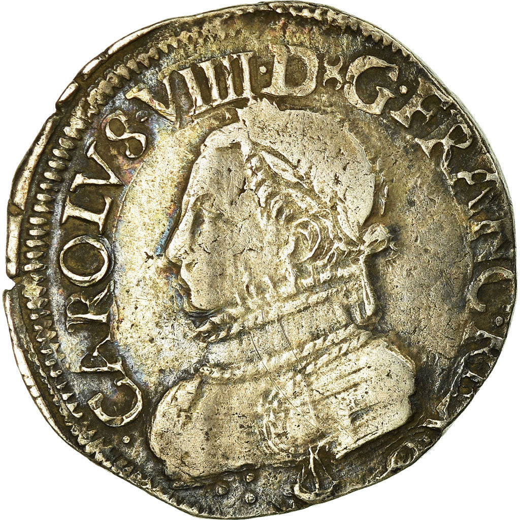 Coin, France, Charles IX, Teston, 1568, Bordeaux, EF(40-45), Silver