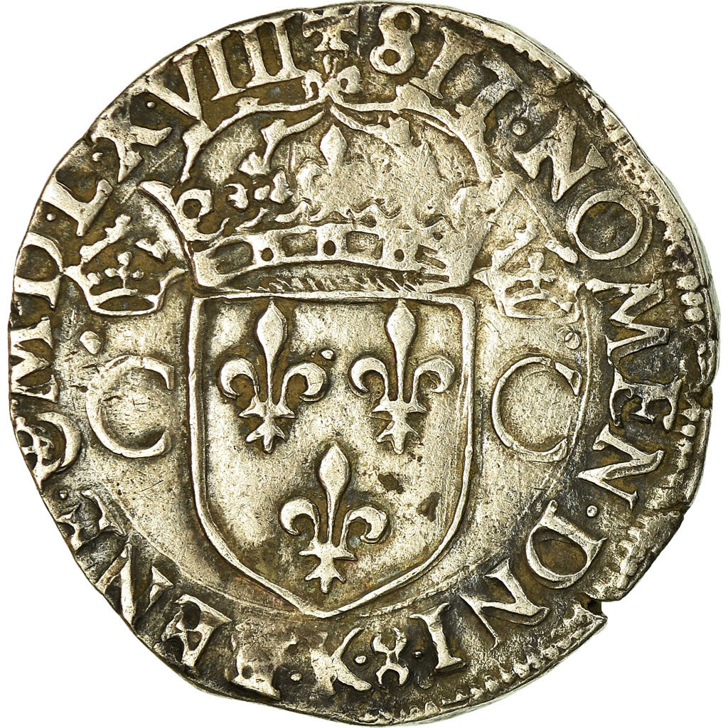 Coin, France, Charles IX, Teston, 1568, Bordeaux, EF(40-45), Silver