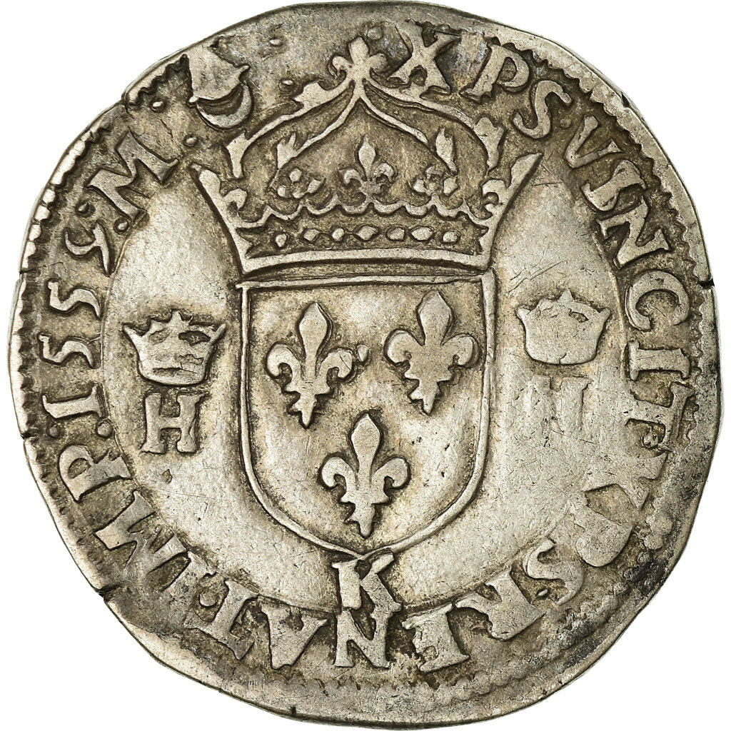 Coin, France, Teston, 1559, Bordeaux, EF(40-45), Silver, Sombart:4566