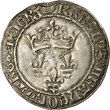 Munten, Frankrijk, Charles VII, Gros de Roi, Bordeaux, PR, Zilver, Duplessy:518A