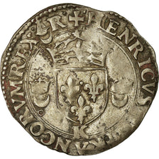 Coin, France, Henri II, Douzain aux croissants, 1556, Bordeaux, VF(30-35)