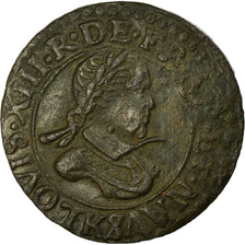 Moneta, Francia, Louis XIII, Double tournois, buste juvénile, Double Tournois