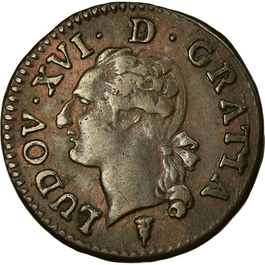 Moeda, França, Louis XVI, Liard, Liard, 1791, Bordeaux, EF(40-45), Cobre