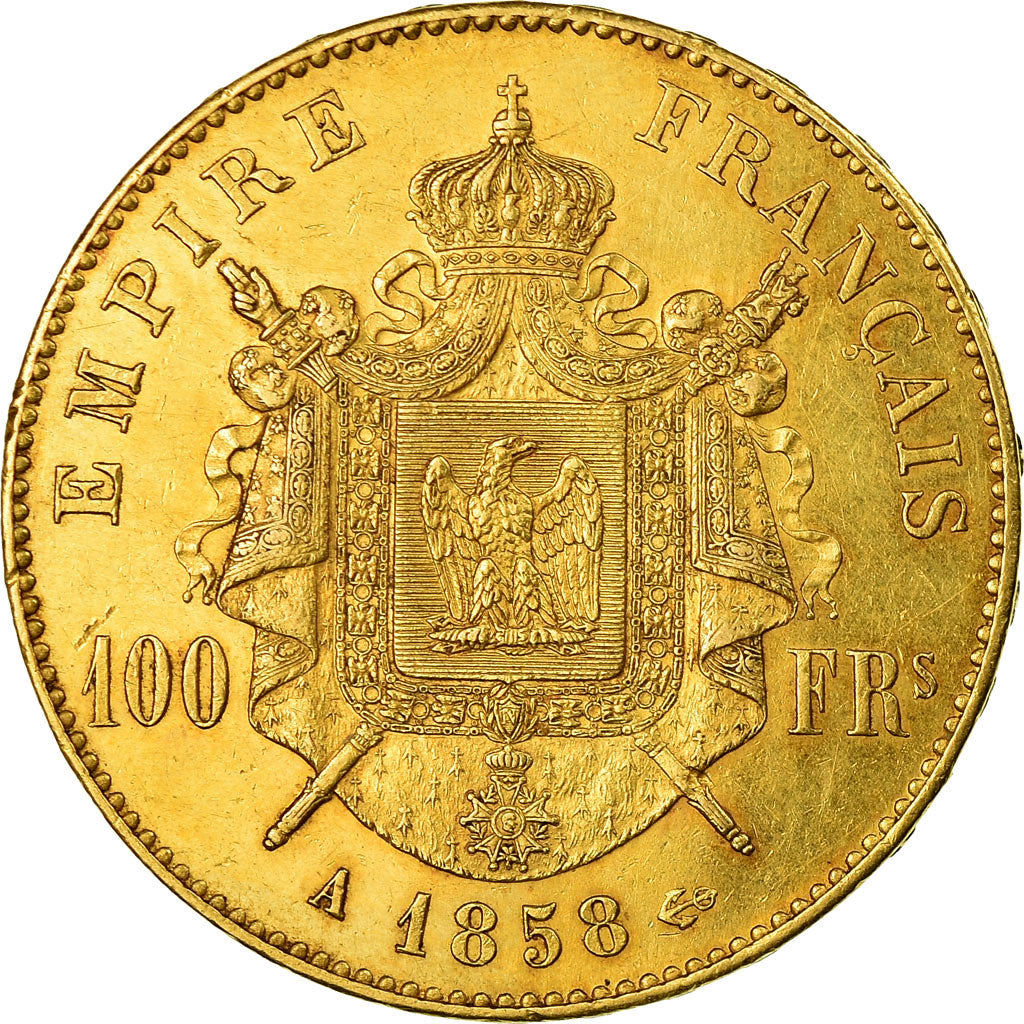Munten, Frankrijk, Napoleon III, Napoléon III, 100 Francs, 1858, Paris, ZF+