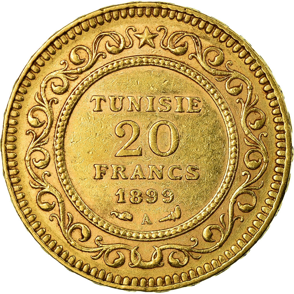Monnaie, Tunisie, Ali Bey, 20 Francs, 1899, Paris, TTB, Or, KM:227, Lecompte:453