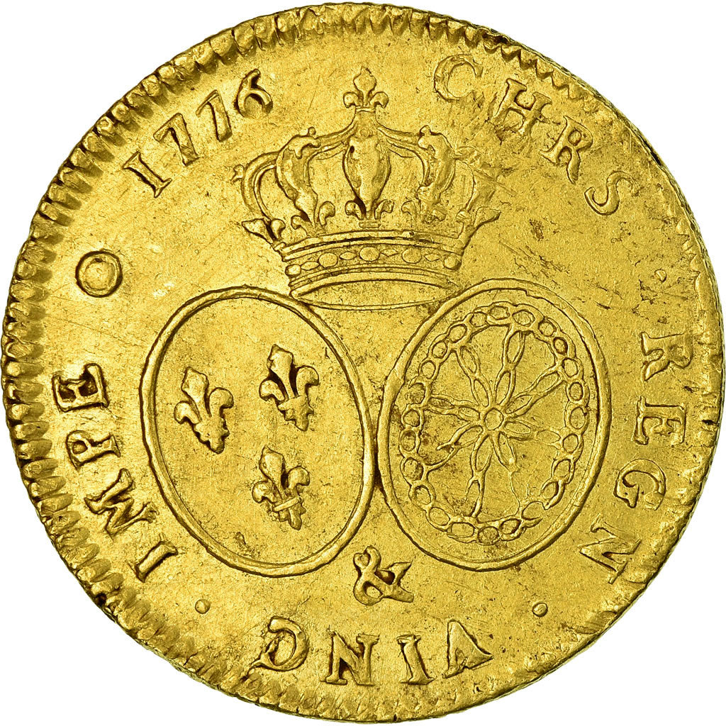 Monnaie, France, Louis XVI, Double louis d'or au buste habillé, 1776, Aix