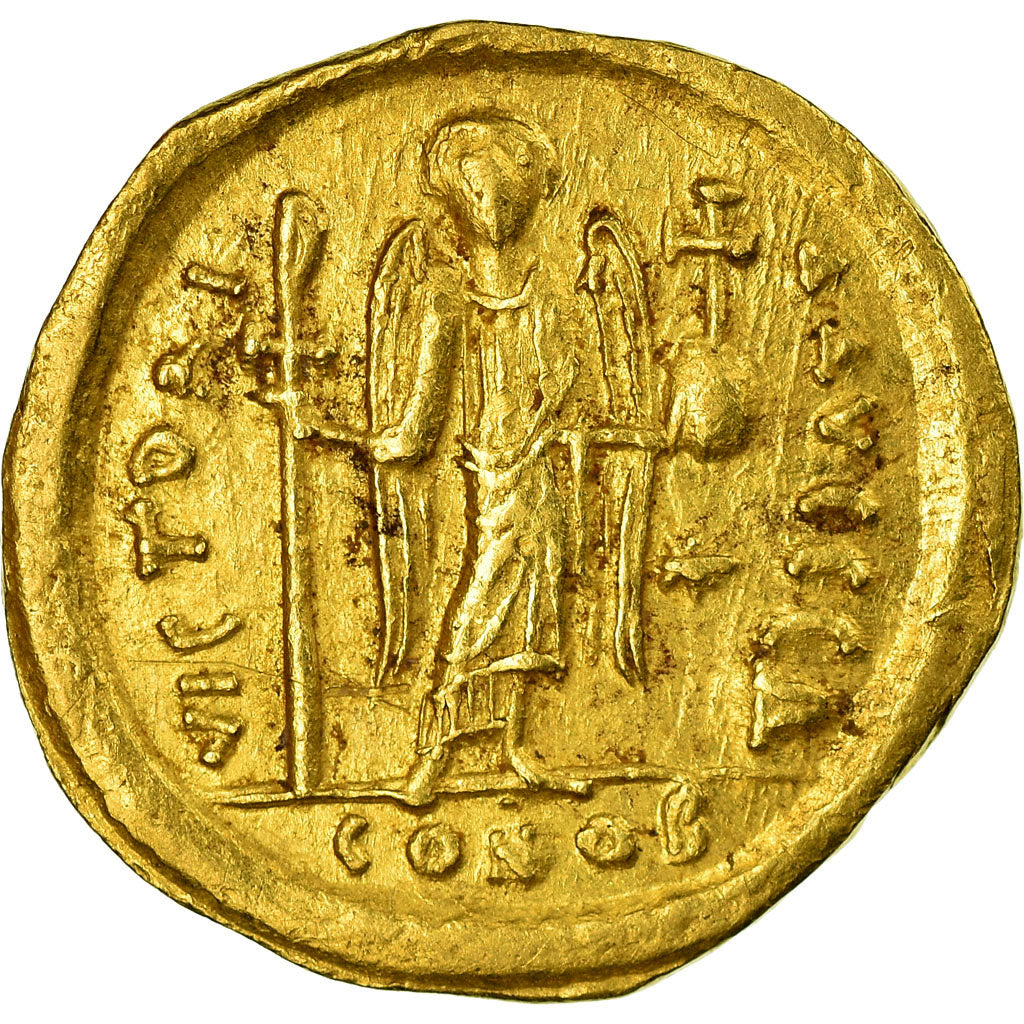 Coin, Justinian I, Solidus, 545-565, Constantinople, AU(55-58), Gold, Sear:140