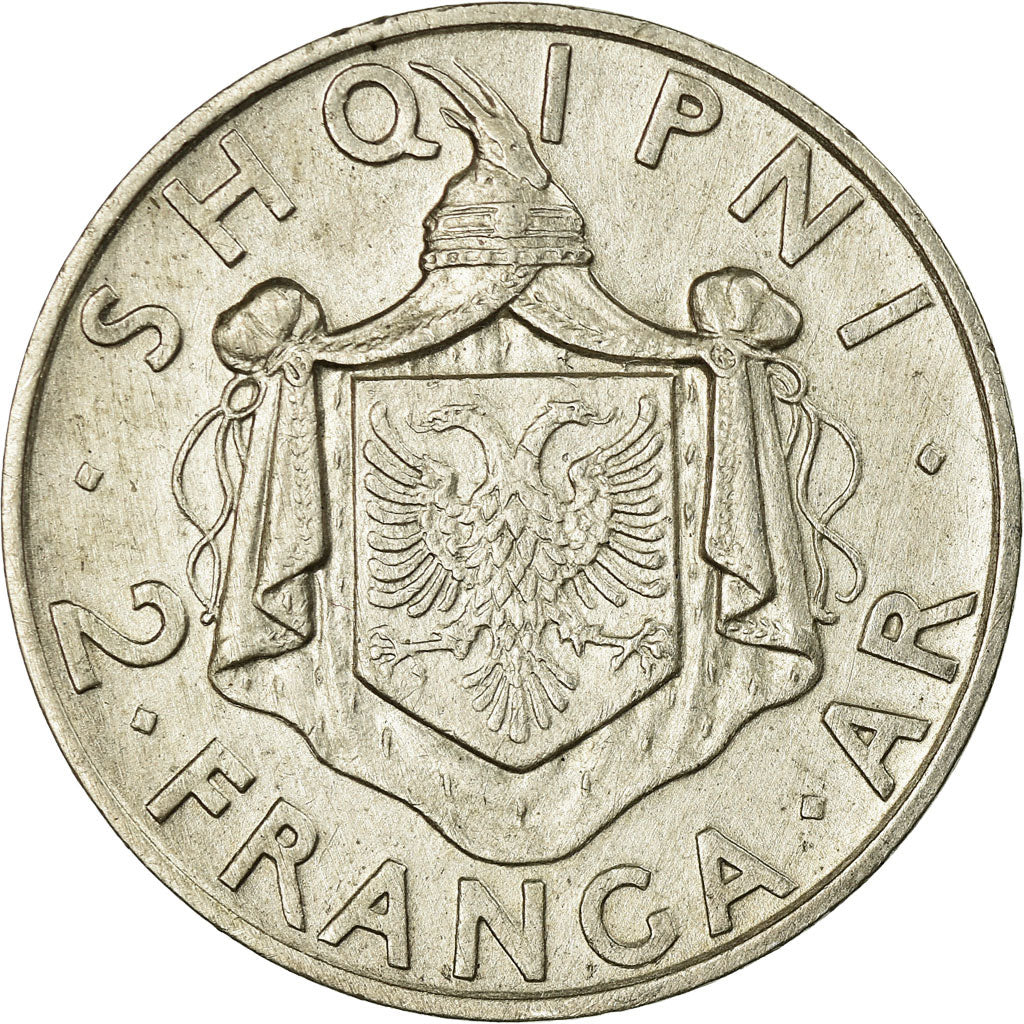 Coin, Albania, Zog I, 2 Franga Ari, 1935, Rome, EF(40-45), Silver, KM:17