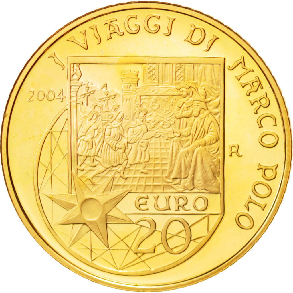 San Marino, 20 Euro, 2004, Marco Polo, Proof, Gold, KM:465