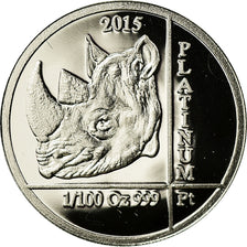 Coin, Rwanda, Rhinocéros, 10 Francs, 2015, MS(63), Platinum