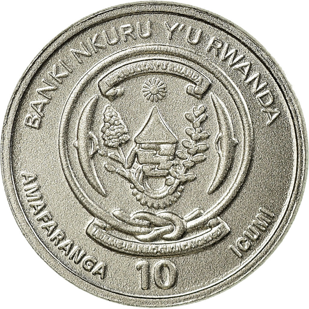 Coin, Rwanda, Rhinocéros, 10 Francs, 2015, MS(63), Rhodium