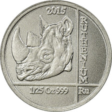 Coin, Rwanda, Rhinocéros, 10 Francs, 2015, MS(63), Ruthenium
