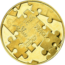 Israel, Medal, Négociations de Paix, 1991, MS(63), Gold