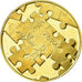 Israel, Medal, Négociations de Paix, 1991, MS(63), Gold