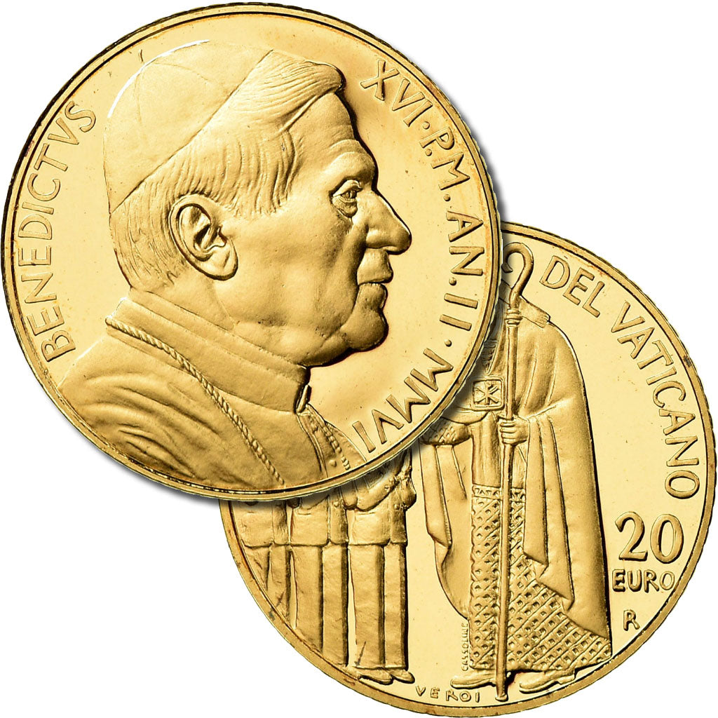 Vatican, Pape Benoit XVI, 20 Euro, La confirmation, 2006, MS(65-70), Gold