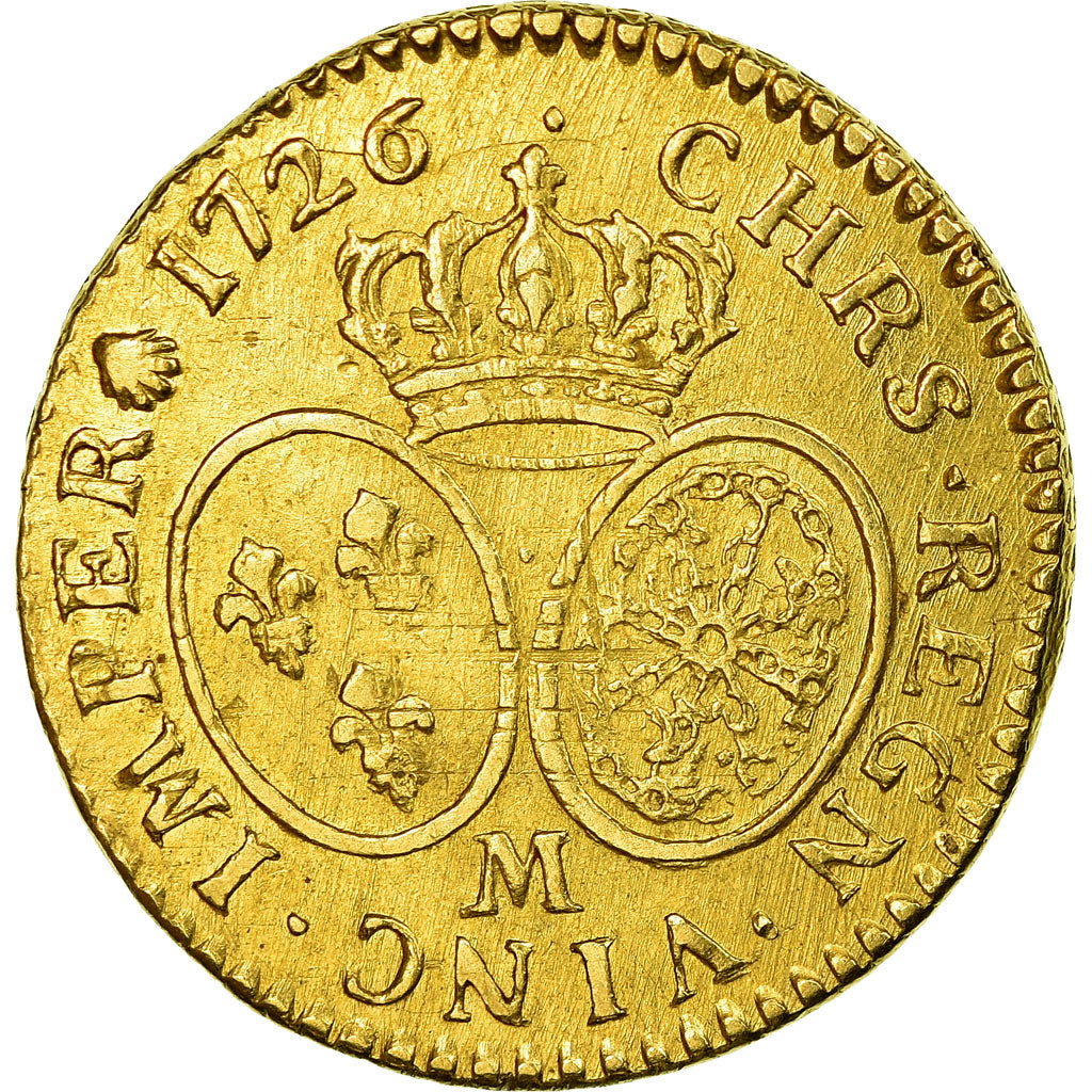 Coin, France, Louis XV, Louis d'or aux lunettes, Louis d'Or, 1726, Toulouse