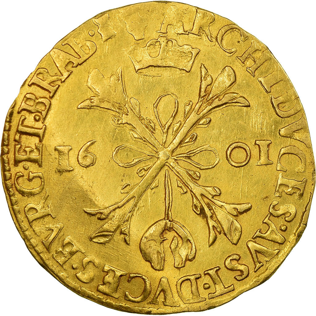Monnaie, Pays-Bas espagnols, Flandre, 2 Albertins, 1601, Anvers, TTB, Or