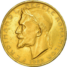 Moneta, Rumunia, Ferdinand I, 100 Lei, 1922, EF(40-45), Złoto, KM:M4