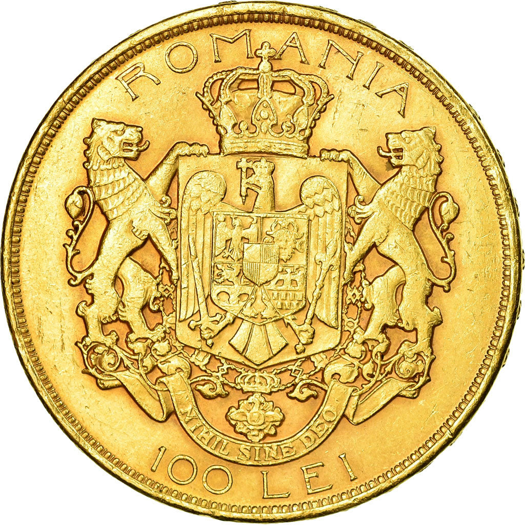 Coin, Romania, Ferdinand I, 100 Lei, 1922, EF(40-45), Gold, KM:M4