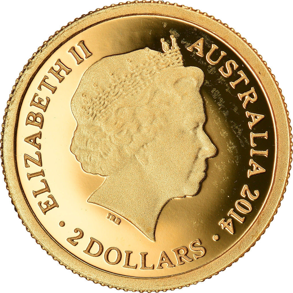 Moeda, Austrália, 2 Dollars, 2014, MS(65-70), Dourado