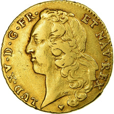 Moeda, França, Louis XV, Double louis d'or au bandeau, 2 Louis D'or, 1748