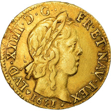Coin, France, Louis XIV, Louis d'or à la mèche longue, 1651, La Rochelle