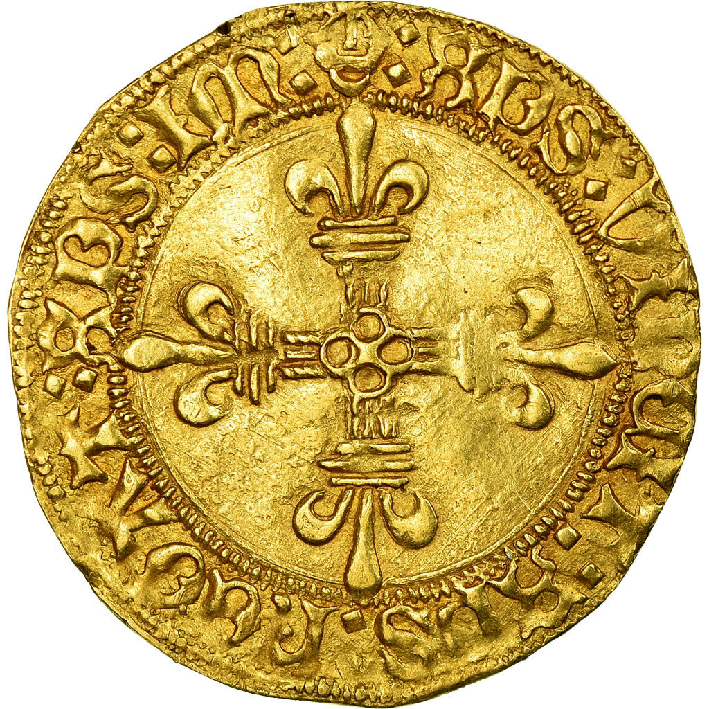 Coin, France, Charles VIII, Ecu d'or, Bordeaux, VF(30-35), Gold, Duplessy:576