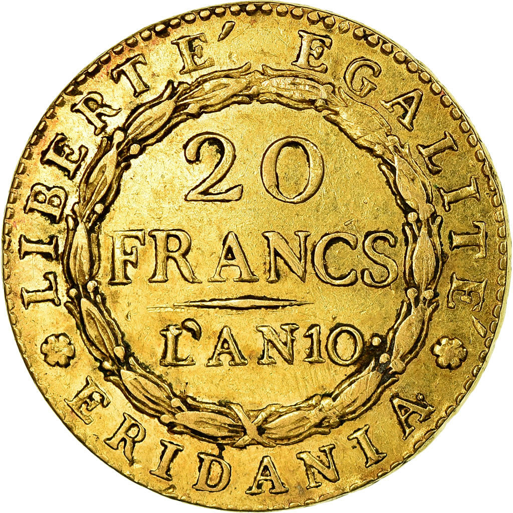 Moneta, DEPARTAMENTY WŁOSKIE, PIEDMONT REPUBLIC, 20 Francs, An 10, Marengo