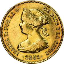 Moneda, España, Isabel II, 20 Réales, 1861, Madrid, MBC, Oro, KM:610