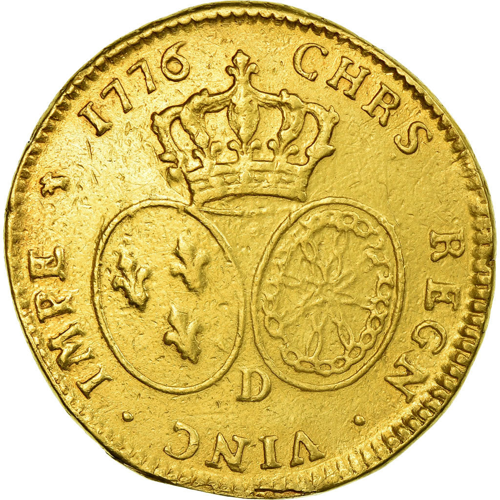 Coin, France, Louis XVI, Double louis d'or au buste habillé, 1776, Lyon