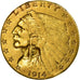 Moneta, USA, Indian Head, $2.50, Quarter Eagle, 1914, U.S. Mint, Denver