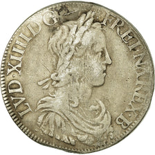 Monnaie, France, Louis XIV, Écu de Béarn à la mèche longue, Ecu, 1662, Pau