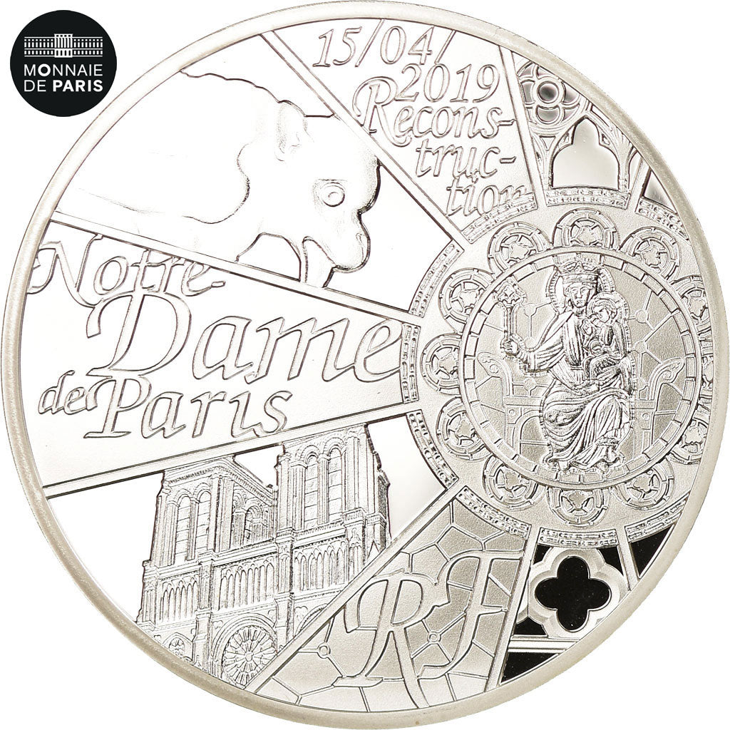 France, Monnaie de Paris, 10 Euro, Reconstruction de Notre-Dame, 2019, Argent