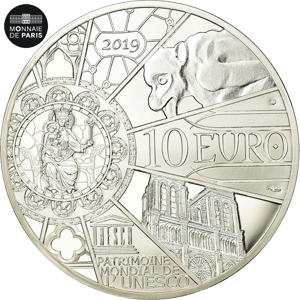 France, Monnaie de Paris, 10 Euro, Reconstruction de Notre-Dame, 2019, Argent