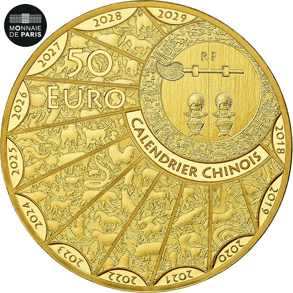 France, Monnaie de Paris, 50 Euro, Année du Rat, 2020, Or