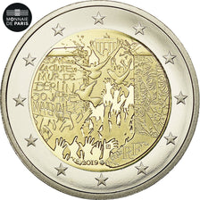 France, Monnaie de Paris, 2 Euro, Chute du Mur de Berlin, 2019, BE, Bimetallic