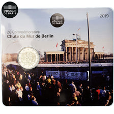 France, Monnaie de Paris, 2 Euro, Chute du Mur de Berlin, 2019, Plaquette BU