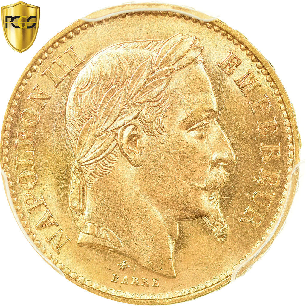 Moneta, Francja, Napoleon III, Napoléon III, 20 Francs, 1869, Paris, PCGS