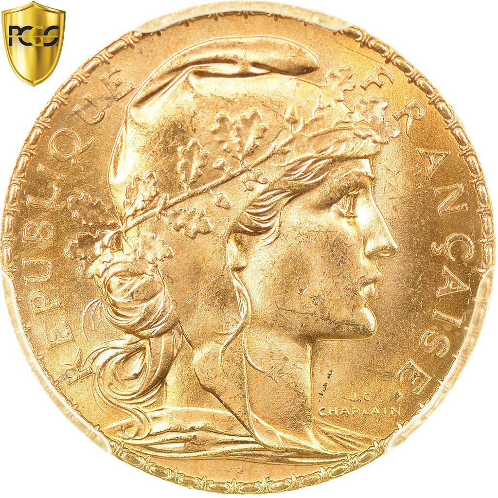 Monnaie, France, Marianne, 20 Francs, 1907, Paris, PCGS, MS65, FDC, Or