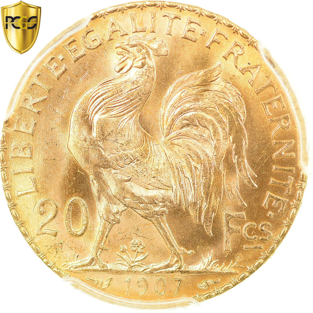 Monnaie, France, Marianne, 20 Francs, 1907, Paris, PCGS, MS65, FDC, Or