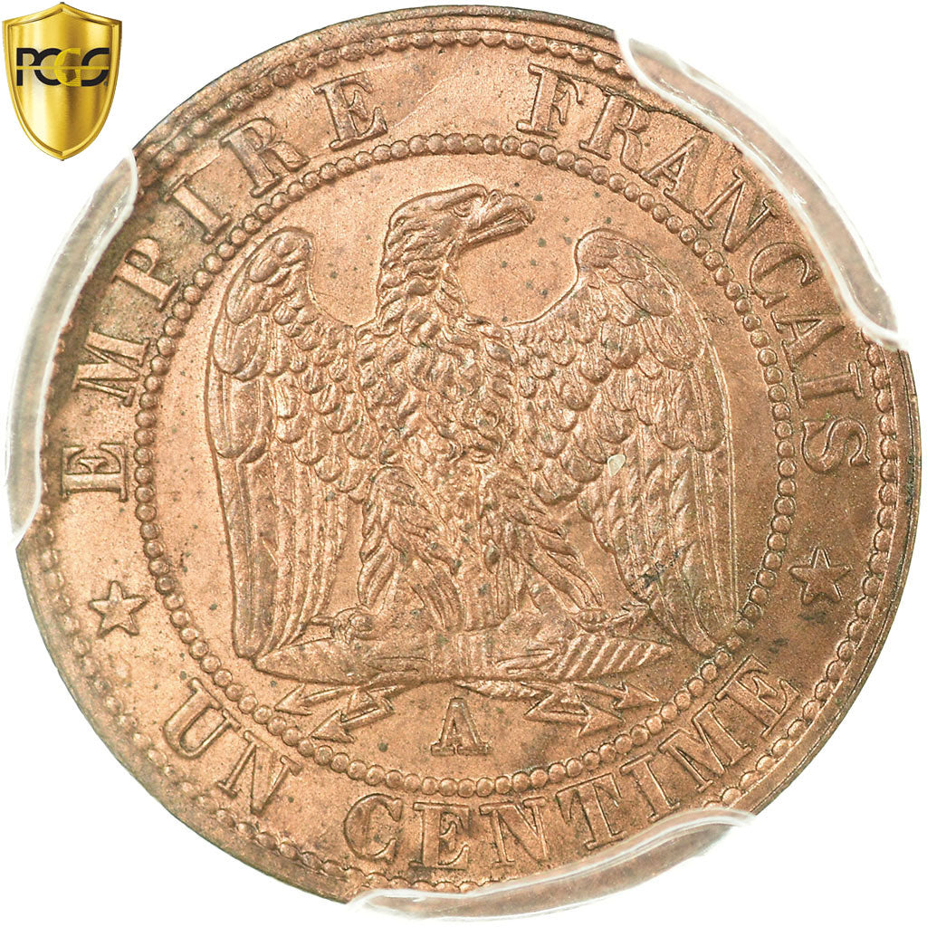 Monnaie, France, Napoleon III, Napoléon III, Centime, 1857, Paris, PCGS