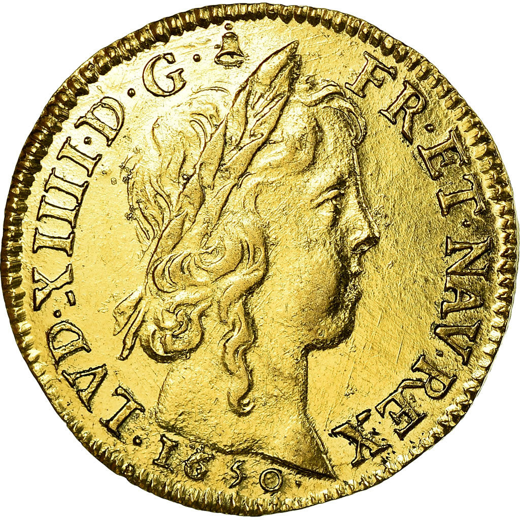 Moneta, Francja, Louis XIV, Louis d'or à la mèche longue, Louis d'Or, 1650